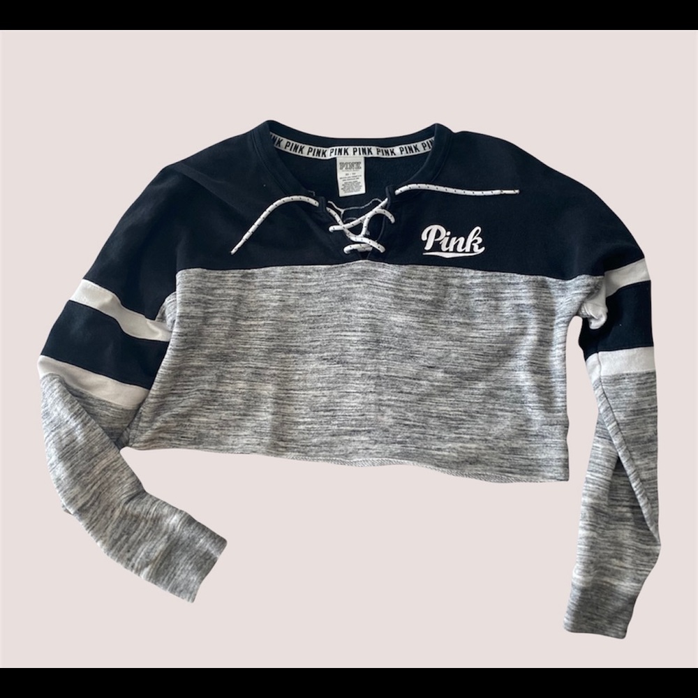 PINK CROPPED CREWNECK